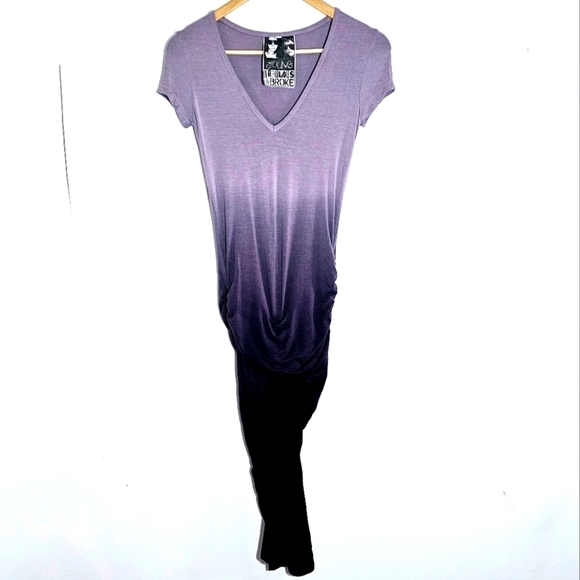 Young Fabolous And Broke Araya Ombre Ruched Bodycon Midi Dress Women Size XS - Picture 1 of 7